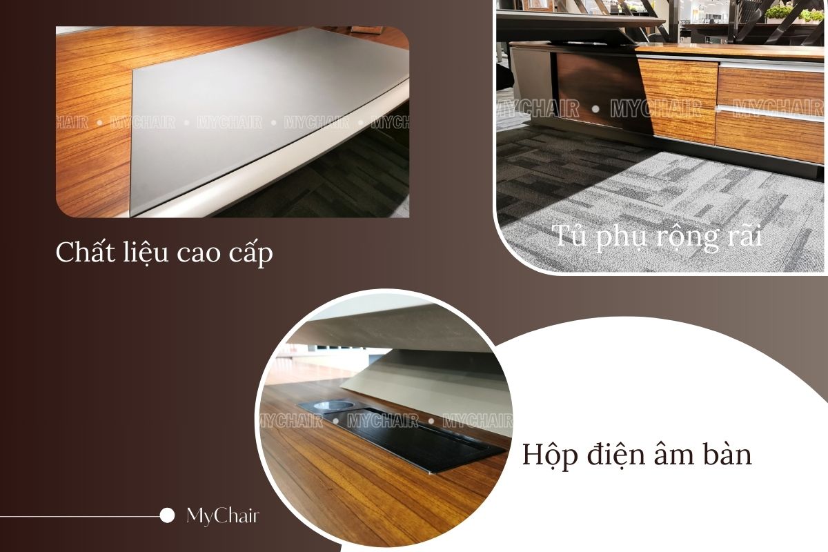 Các tiện nghi được tích hợp trên bàn giám đốc