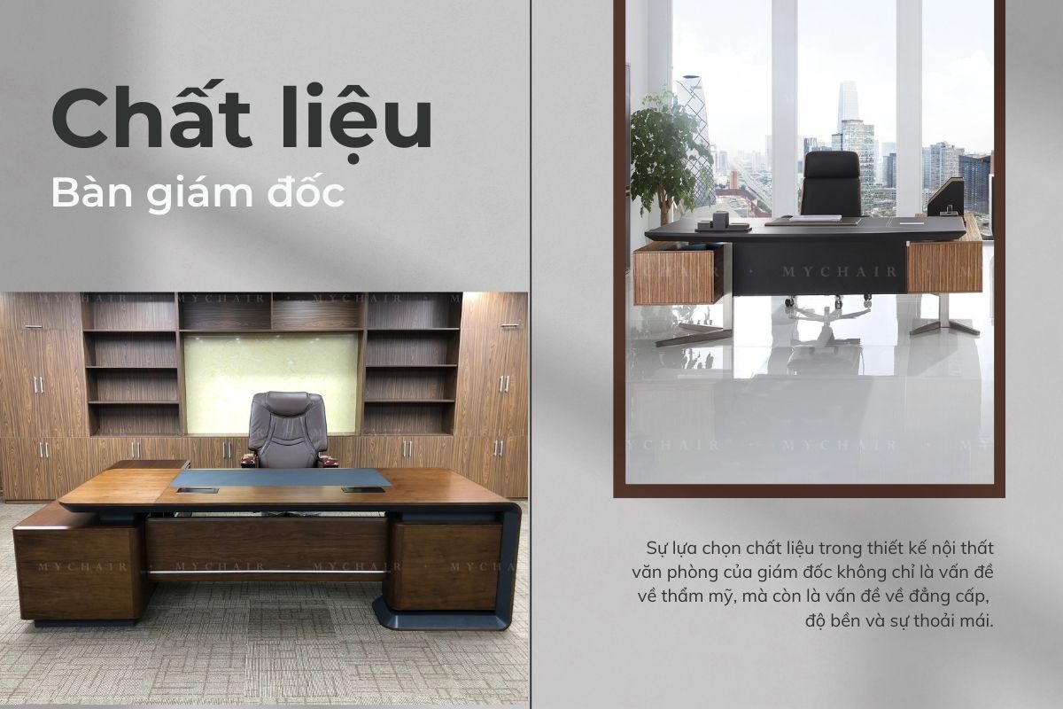 Lựa chọn chất liệu bàn giám đốc phong cách Minimalism