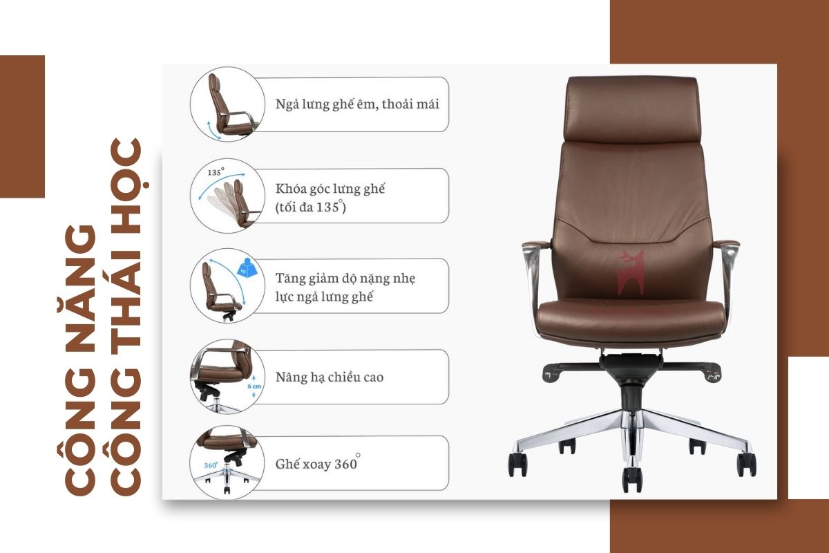 Lựa chọn ghế giám đốc có công năng cao cấp