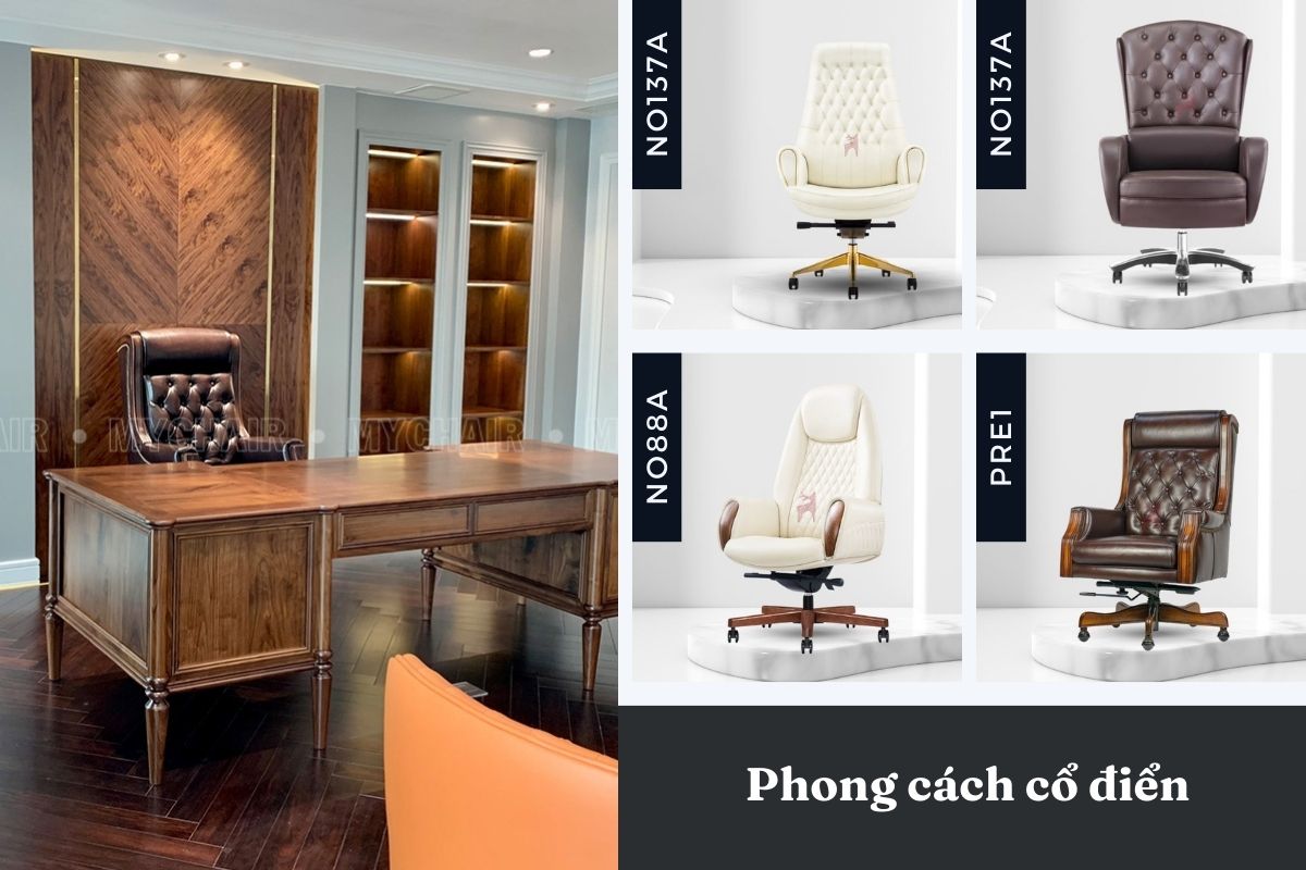 Ghế giám đốc cho người yêu thích phong cách cổ điển