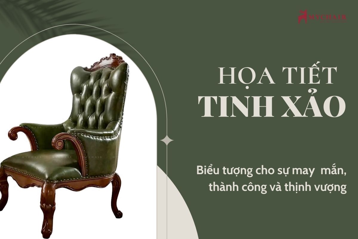 Ghế có họa tiết quả trám hay hoa lá phù hợp với phong cách Indochine