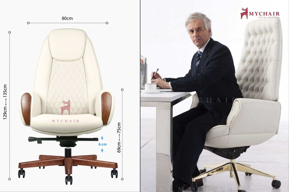Kích thước và kiểu dáng ghế giám đốc phong cách Indochine