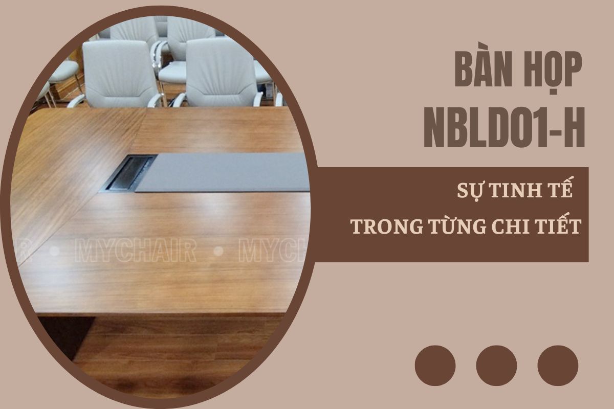 Bàn họp NBLD01-H được trang bị hộp điện âm bàn cao cấp