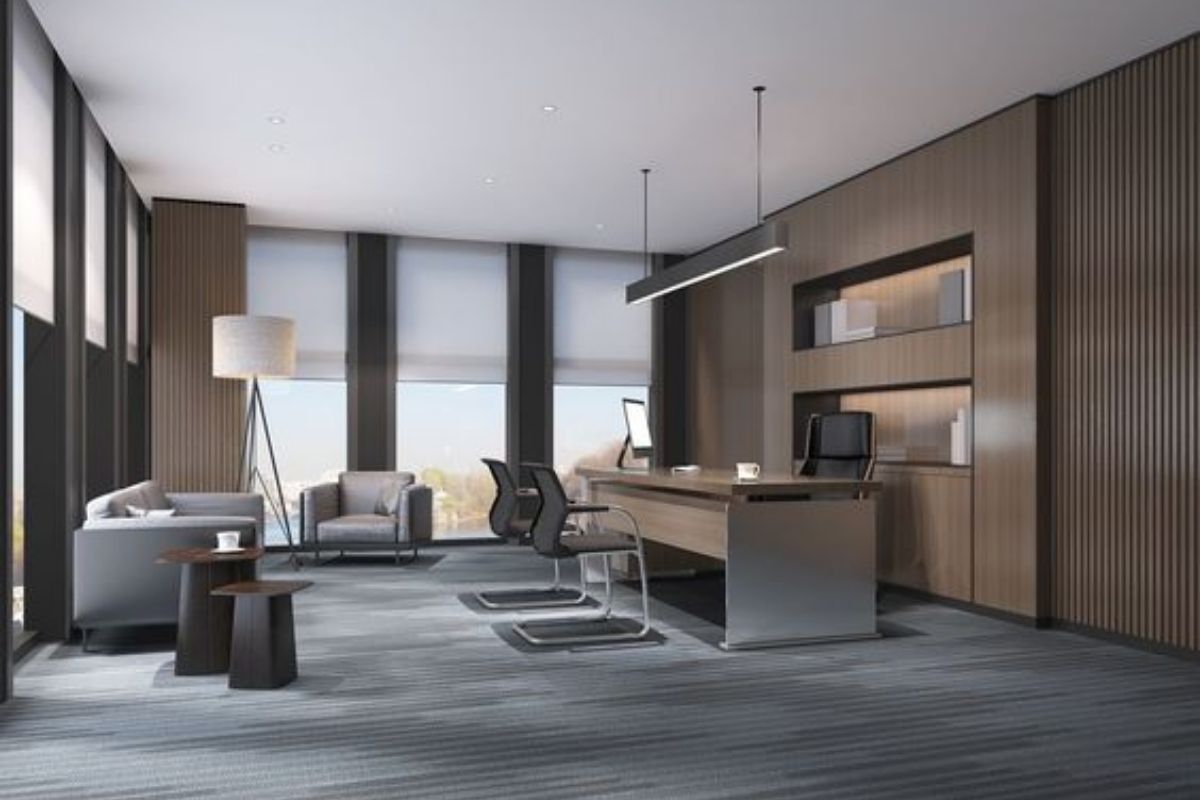 Phòng giám đốc phong cách Minimalism tận dụng mọi nguồn ánh sáng