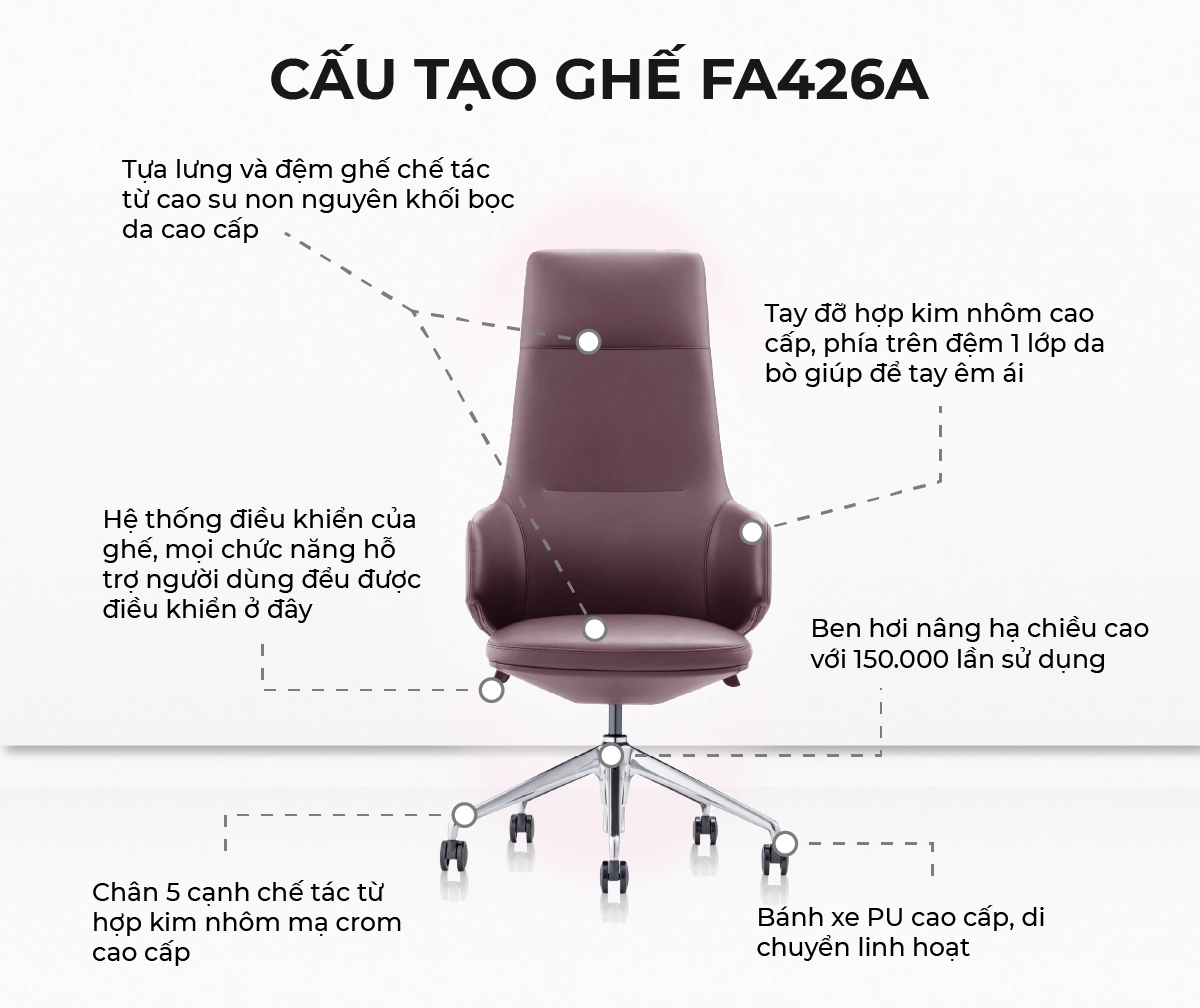 Ghế Da Văn Phòng MyChair FA426A Lưng Cao Ghế Da Văn Phòng MyChair FA426A Lưng Cao