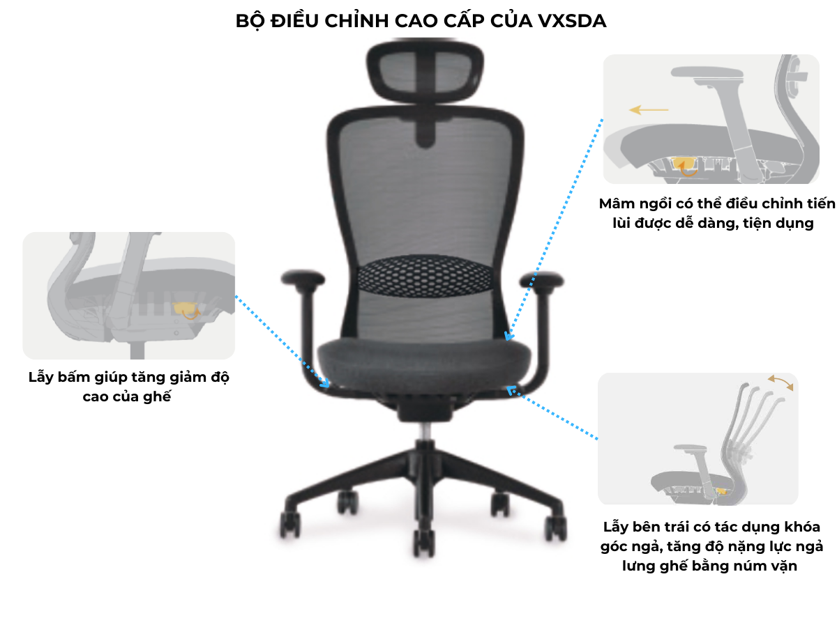 Ghế Xoay Văn Phòng Cao Cấp MyChair VXSDA Ghế Xoay Văn Phòng Cao Cấp MyChair VXSDA