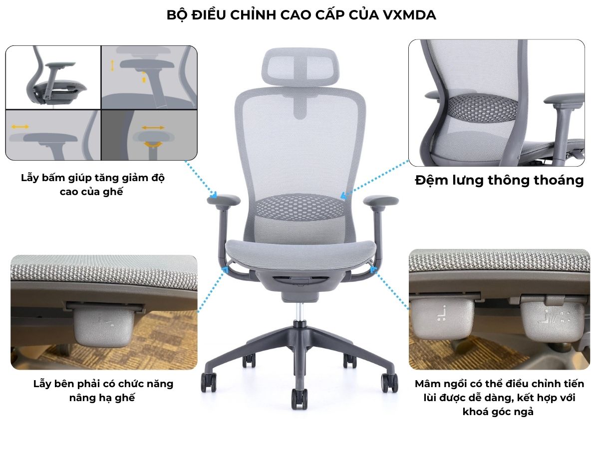 Ghế Xoay Văn Phòng Cao Cấp MyChair VXMDA