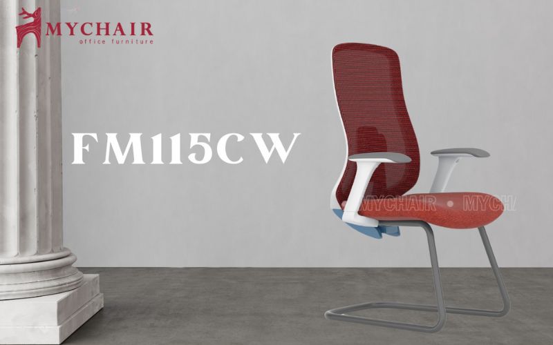 Ghế lưới văn phòng chân quỳ FM115CW Ghế quỳ lưng trung hiện đại FM115CW