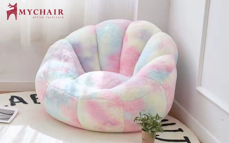 Ghế sofa lười đơn màu sắc tươi sáng cuốn hút