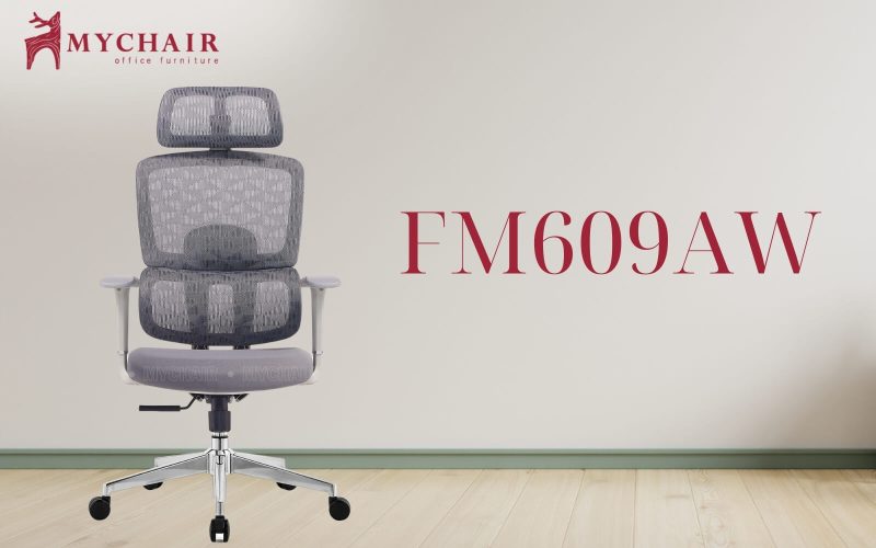 Ghế gaming ngồi chơi máy tính MyChair FM609AW màu ghi