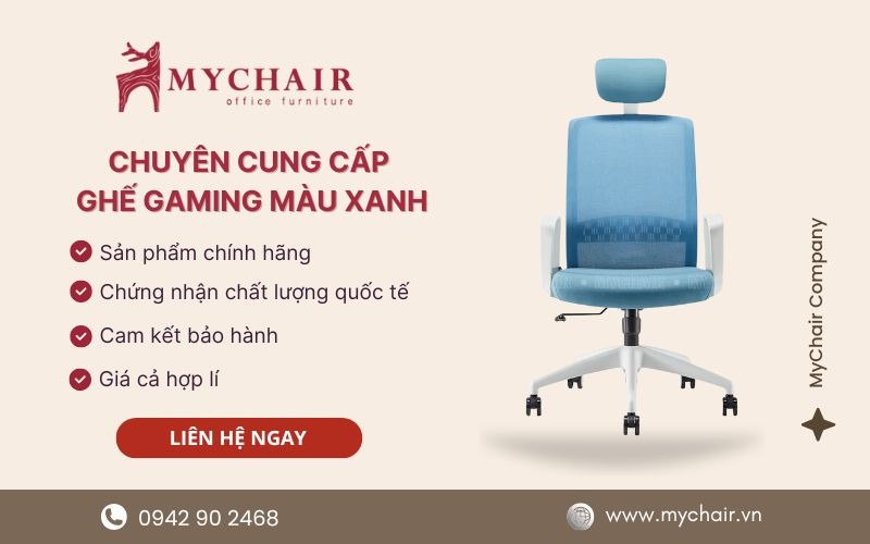 Ghế chơi game màu xanh đẹp tại Mychair Mua ghế gaming màu xanh ở đâu đẹp, uy tín?