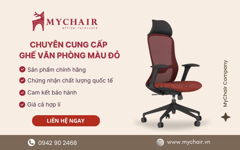 MyChair chuyên bán ghế làm việc văn phòng màu đỏ giá rẻ