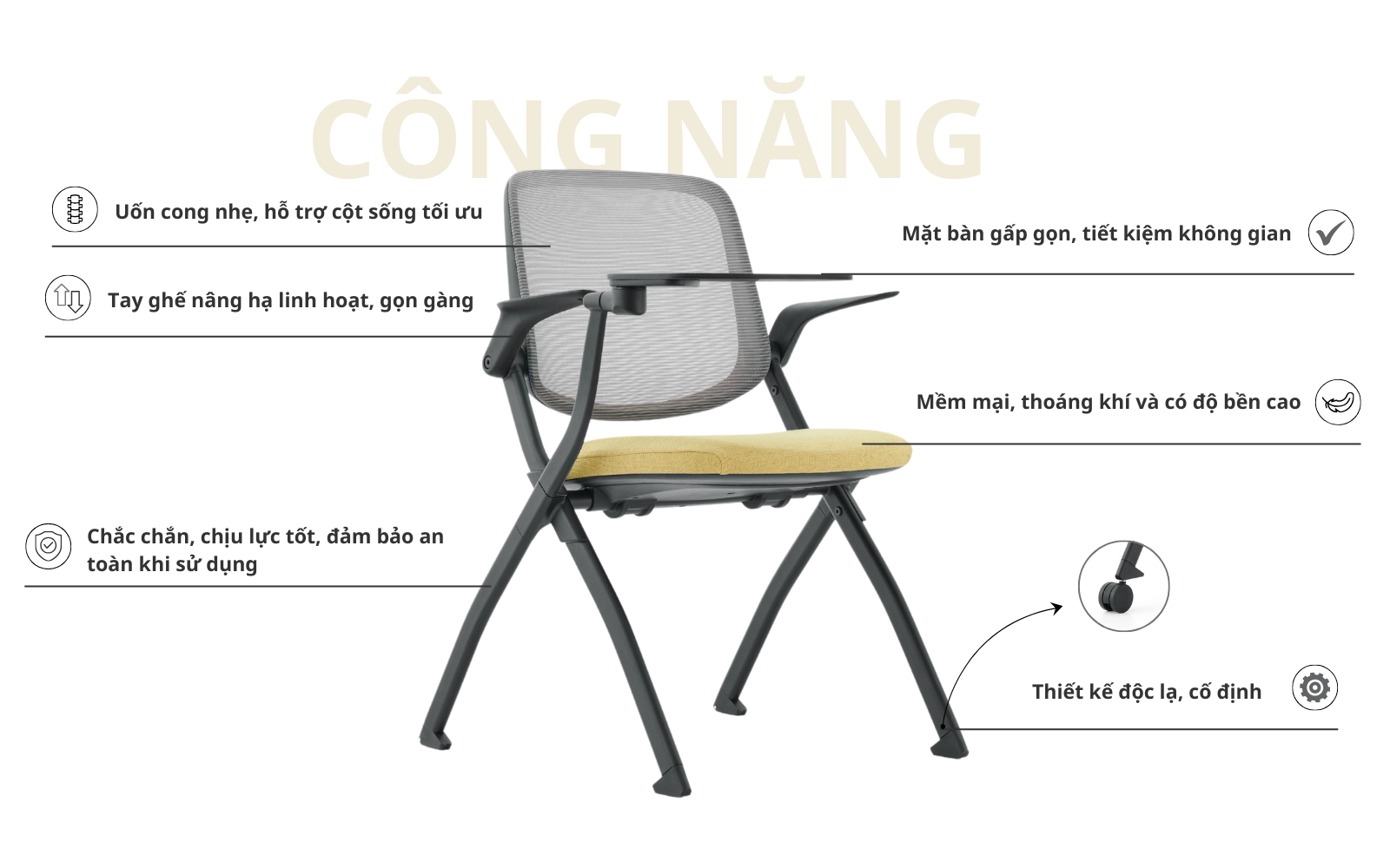 Ghế Training Liền Bàn KTNFM MyChair Ghế Training Liền Bàn KTNFM MyChair