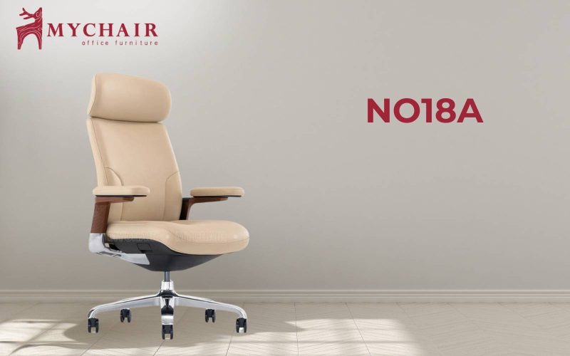 Ghế xoay lưới có tựa đầu MyChair NO18A bọc da cao cấp
