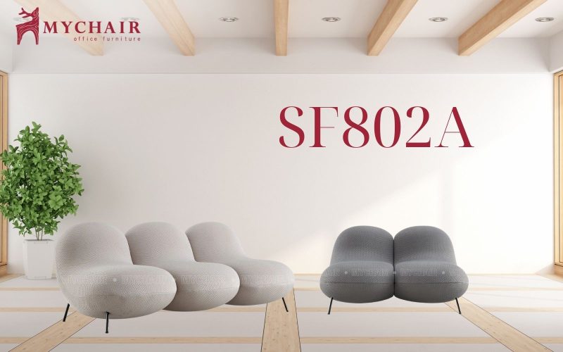 Bộ sofa màu xám ghi MyChair SF802A thiết kế hình con nhộng độc đáo, mới lạ và trẻ trung Sofa màu xám vải MyChair SF802A