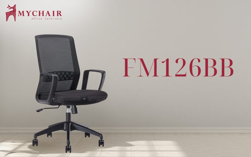 FM126BB với thiết kế chuẩn công thái học cùng chất liệu lưới thoáng khí Ghế nhân viên lưới FM126BB