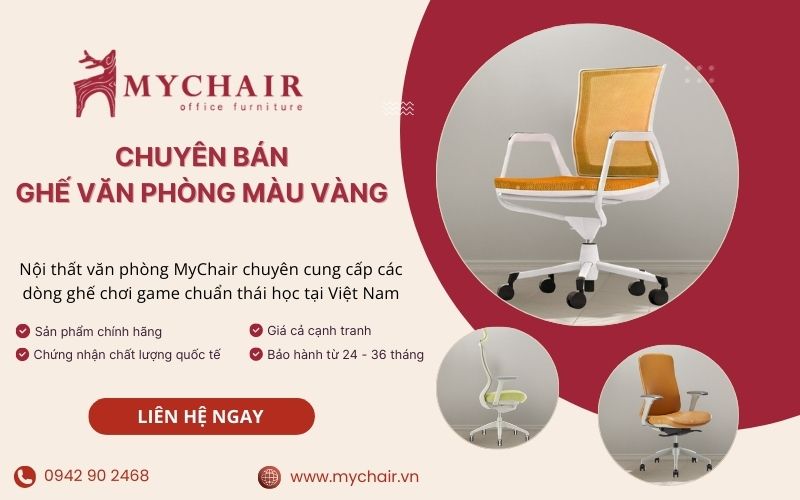 MyChair chuyên bán các dòng ghế văn phòng màu vàng giá tốt