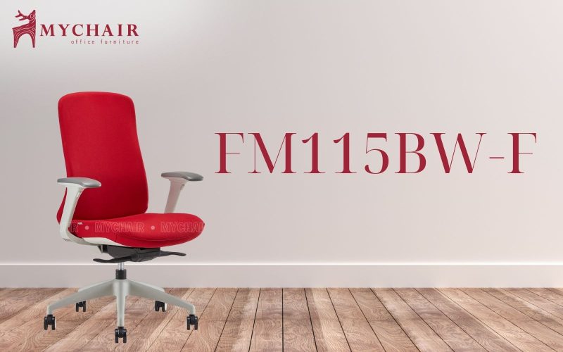 Ghế phòng họp MyChair FM115BW-F màu đỏ nổi bật, tạo điểm nhấn cho không gian phòng họp Ghế xoay phòng họp MyChair FM115BW-F