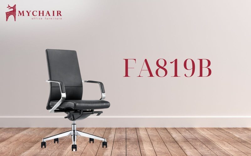 Ghế xoay tựa lưng thấp bọc da cao cấp MyChair FA819B dành cho lãnh đạo Ghế xoay da có tựa lưng MyChair FA819B