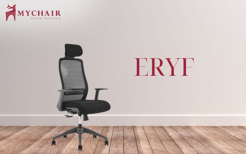 Ghế xoay có tựa lưng ERYF tone đen trung tính hiện đại và trang bị đa chức năng chuẩn Ergonomics Ghế xoay tựa lưng cao ERYF
