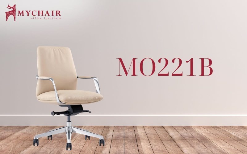 Ghế bọc da có tựa lưng trung MyChair MO221B thanh lịch, êm ái và bền bỉ Ghế xoay có lưng tựa MyChair MO221B