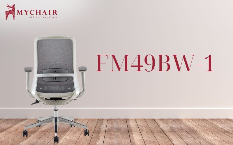 MyChair FM04LB – Ghế xoay màu kem tinh tế, chất liệu bền tốt và êm ái Ghế xoay lưới nỉ cao cấp MyChair FM49BW-1