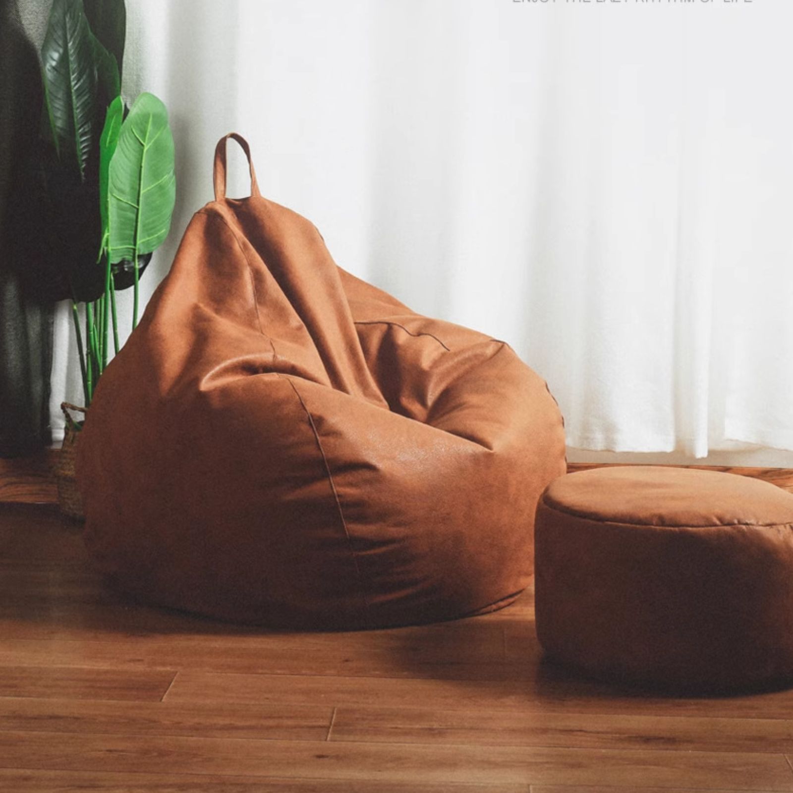 Mẫu ghế lười sofa kiểu dáng hình giọt nước, chất liệu da công nghiệp bền bỉ Mẫu ghế lười sofa kiểu dáng hình giọt nước, chất liệu da công nghiệp bền bỉ