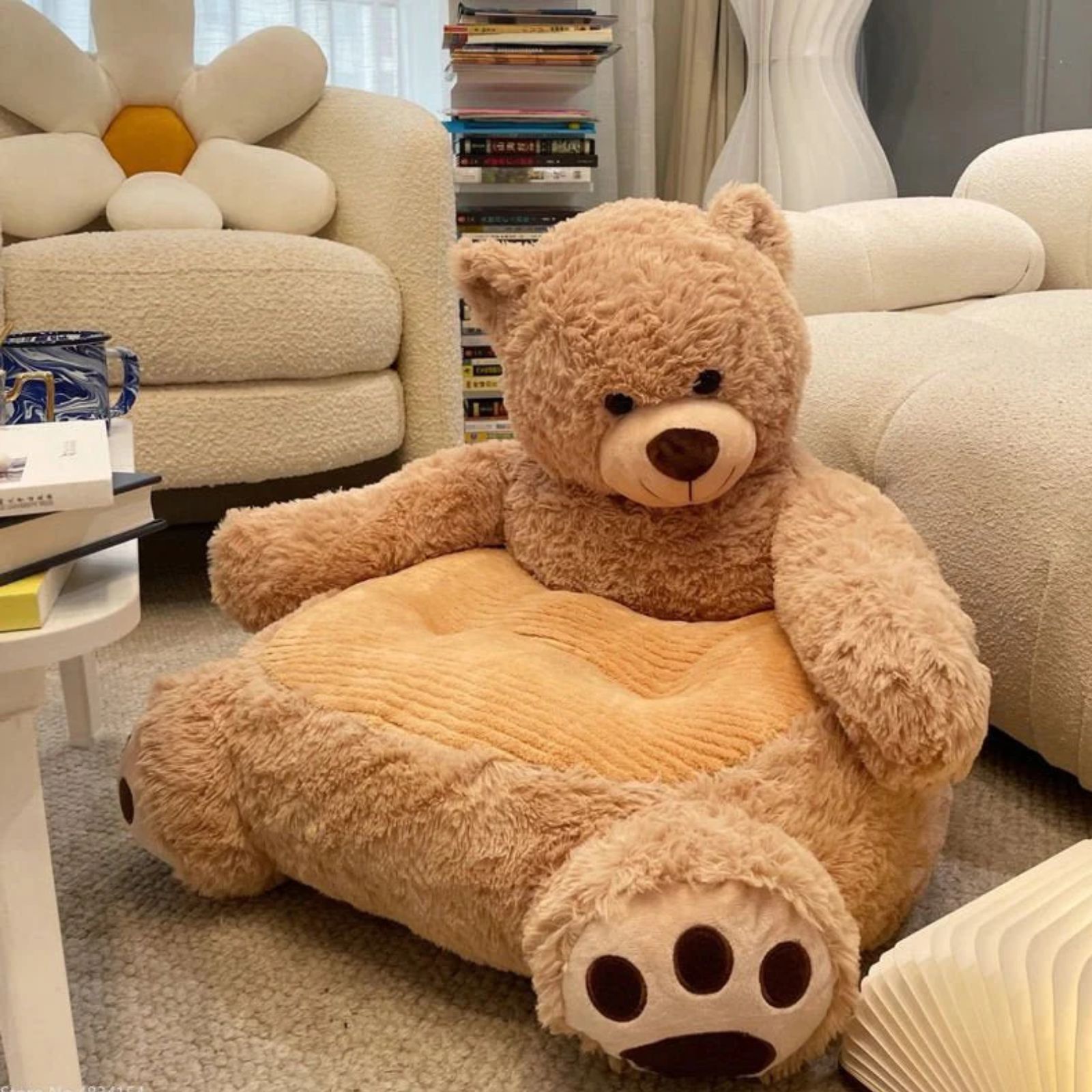 Mẫu ghế sofa lười hình chú gấu đáng yêu, chất liệu vải bông mềm mịn Mẫu ghế sofa lười hình thú