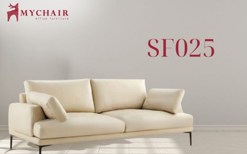 Bộ sofa da MyChair SF025 phong cách thanh lịch, tinh tế Bộ Sofa da màu be MyChair SF025