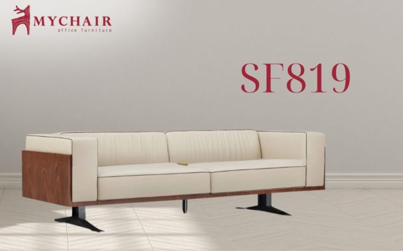 Bộ sofa MyChair SF819 đường nét vuông vức, thanh thoát sang trọng Bộ ghế sofa da hiện đại MyChair SF819