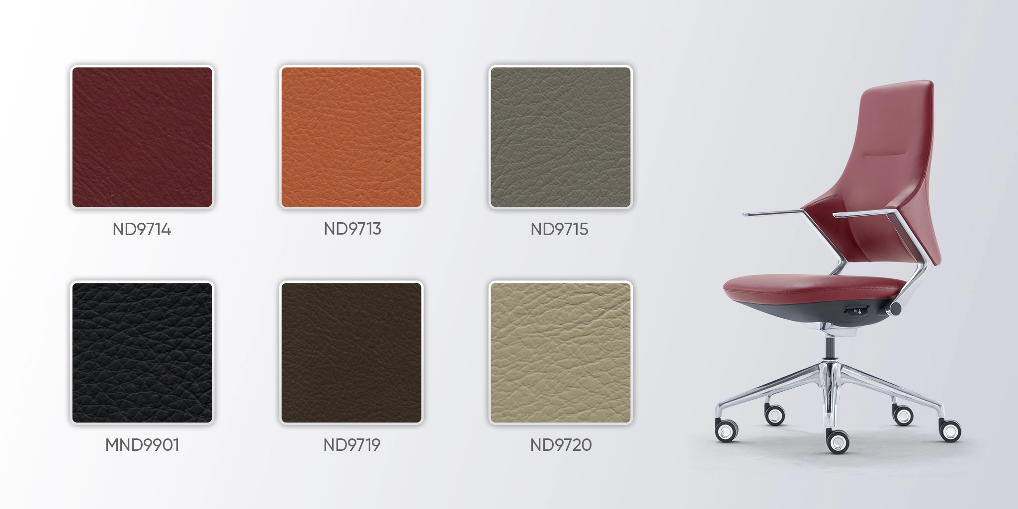 bảng màu da ghế xoay văn phòng fa19b