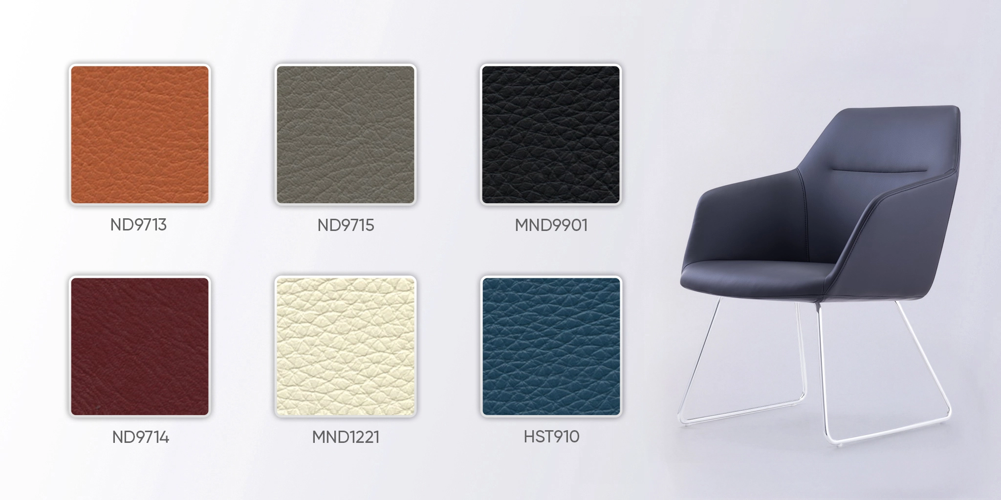 bảng m&agrave;u da ghế họp me412c