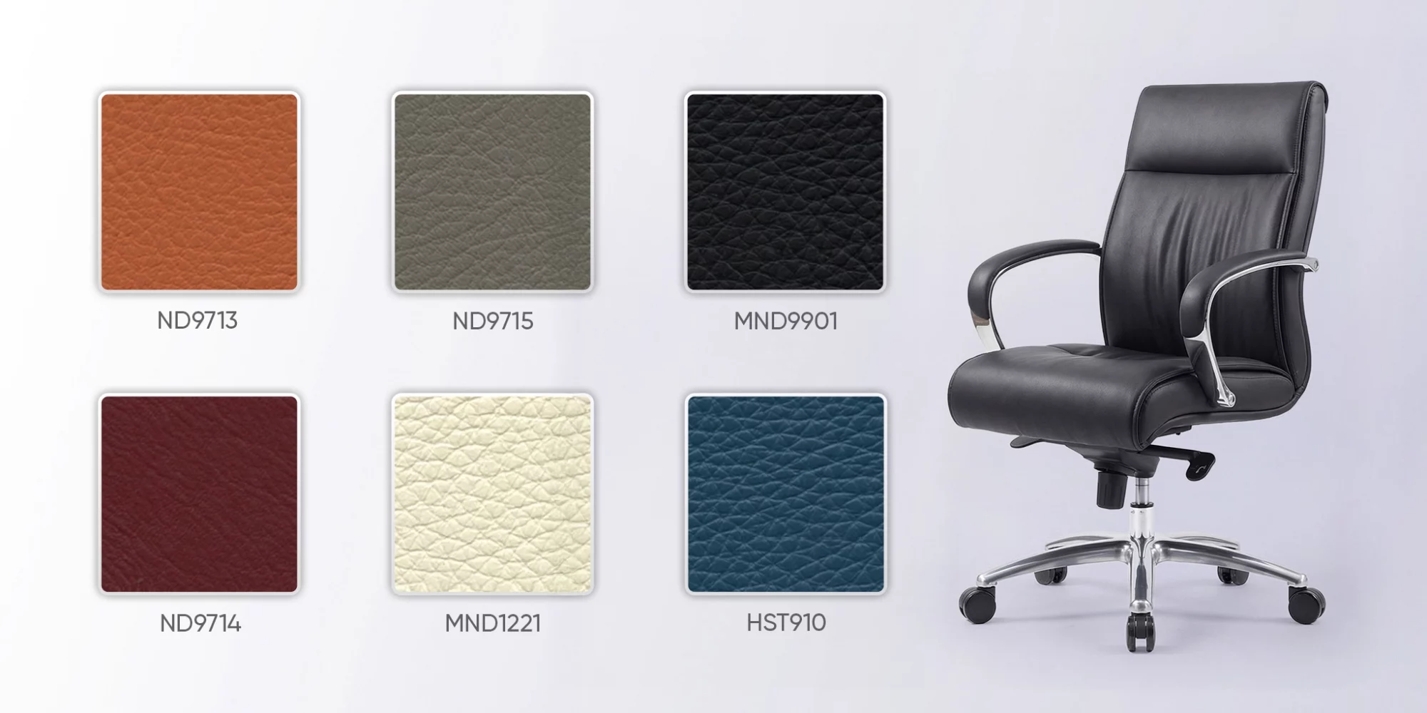 bảng m&agrave;u da ghế văn ph&ograve;ng mo169b