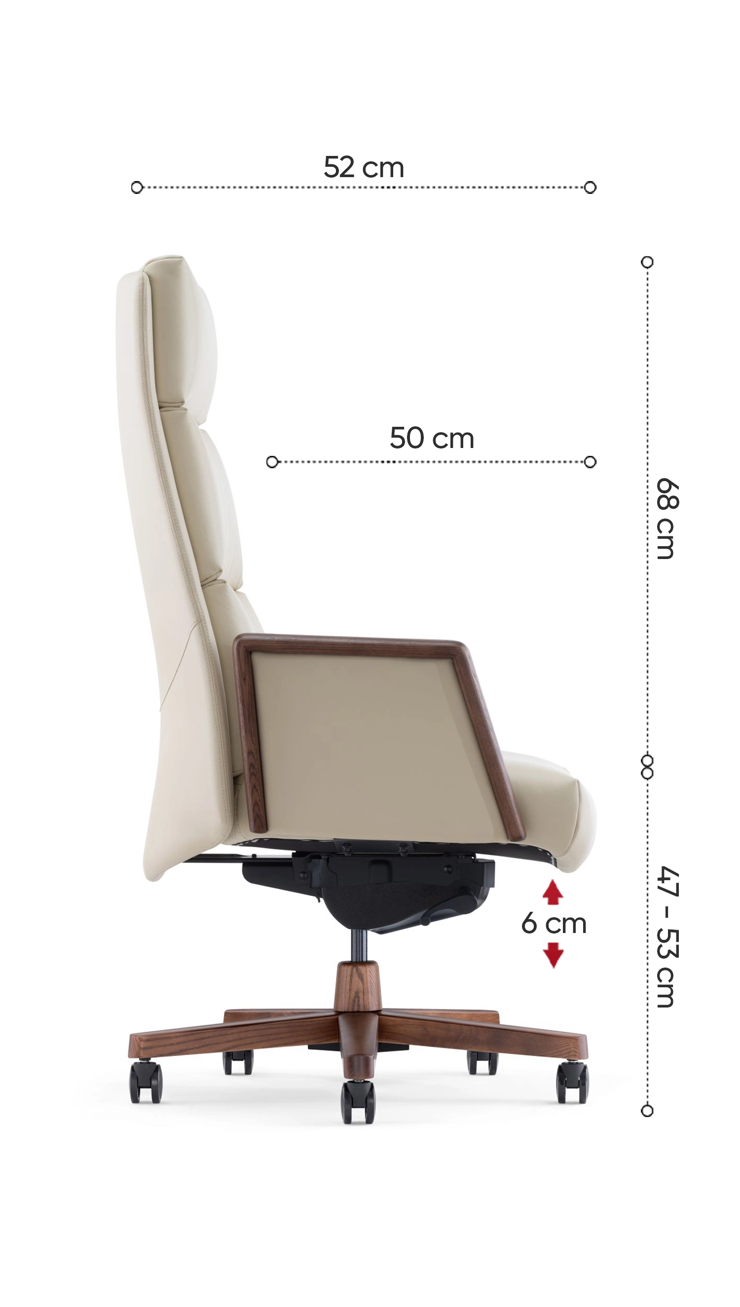 k&iacute;ch thước ghế gi&aacute;m đốc no427a