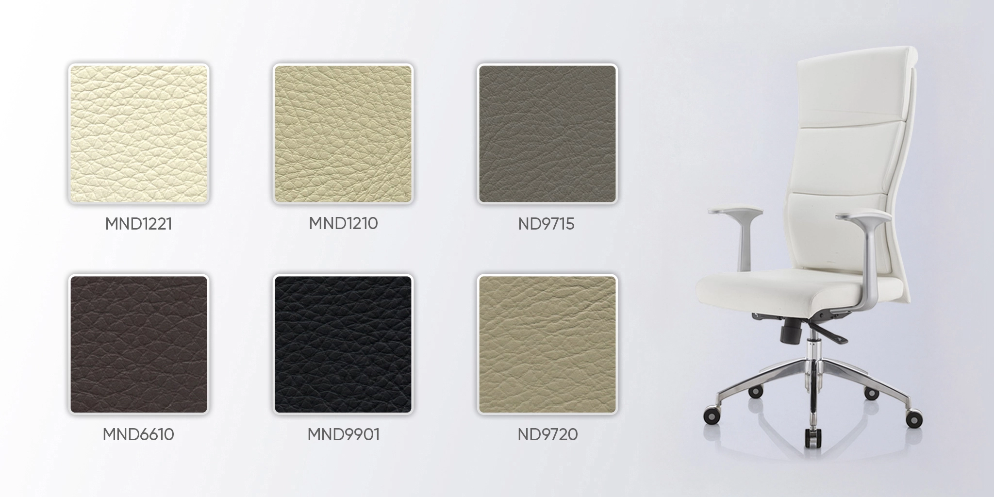 bảng m&agrave;u da ghế gi&aacute;m đốc da b&ograve; mo139a