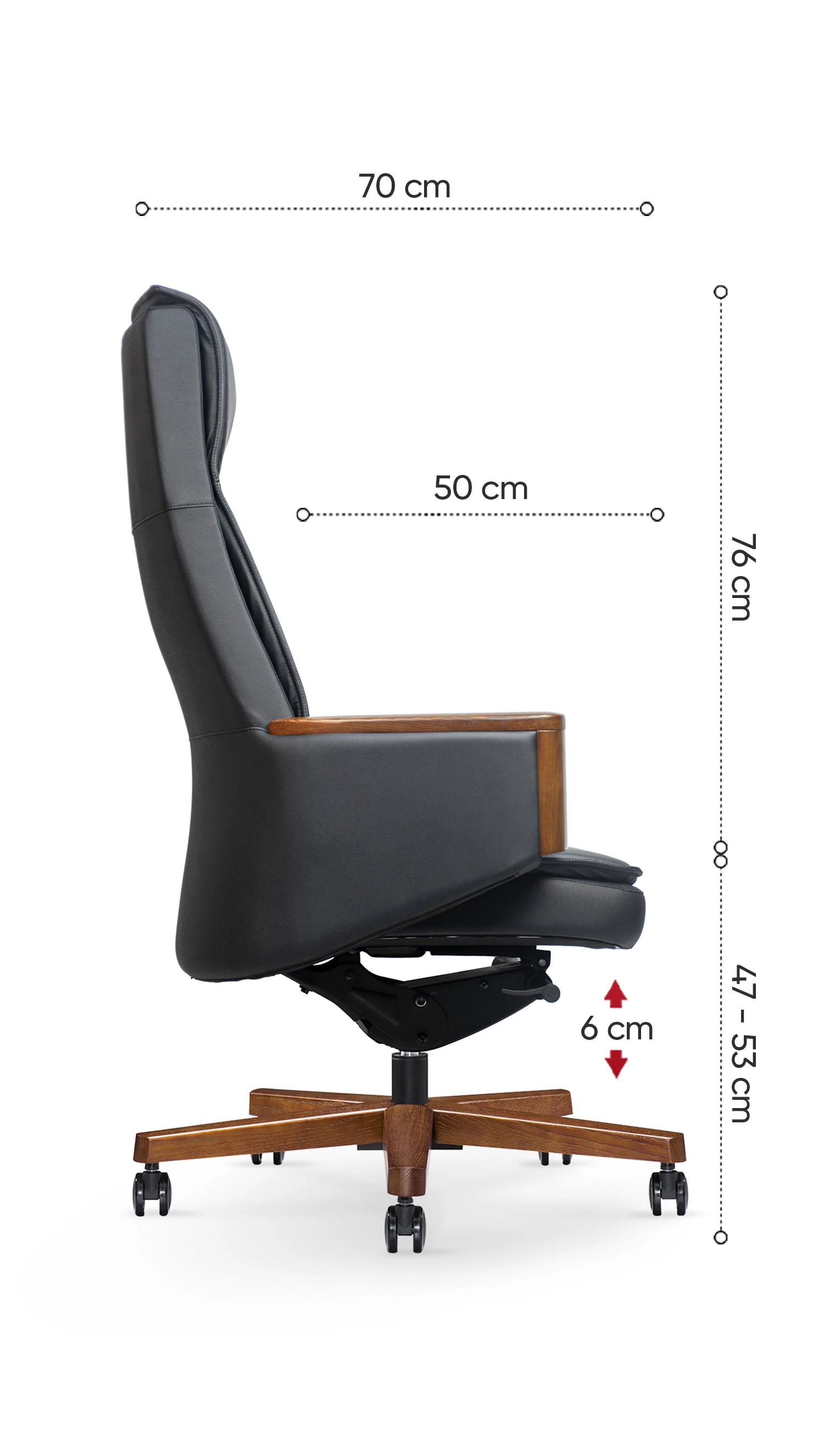 kích thước ghế da giám đốc no056a