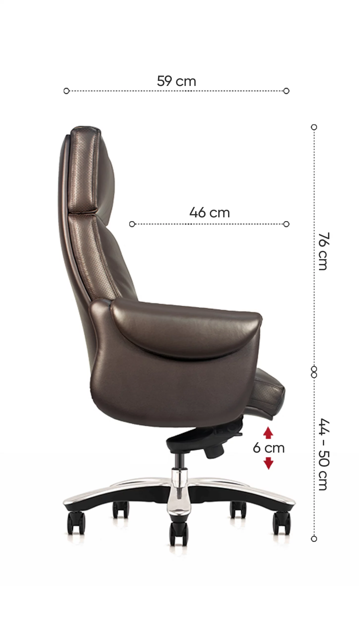 k&iacute;ch thước ghế gi&aacute;m đốc no120a