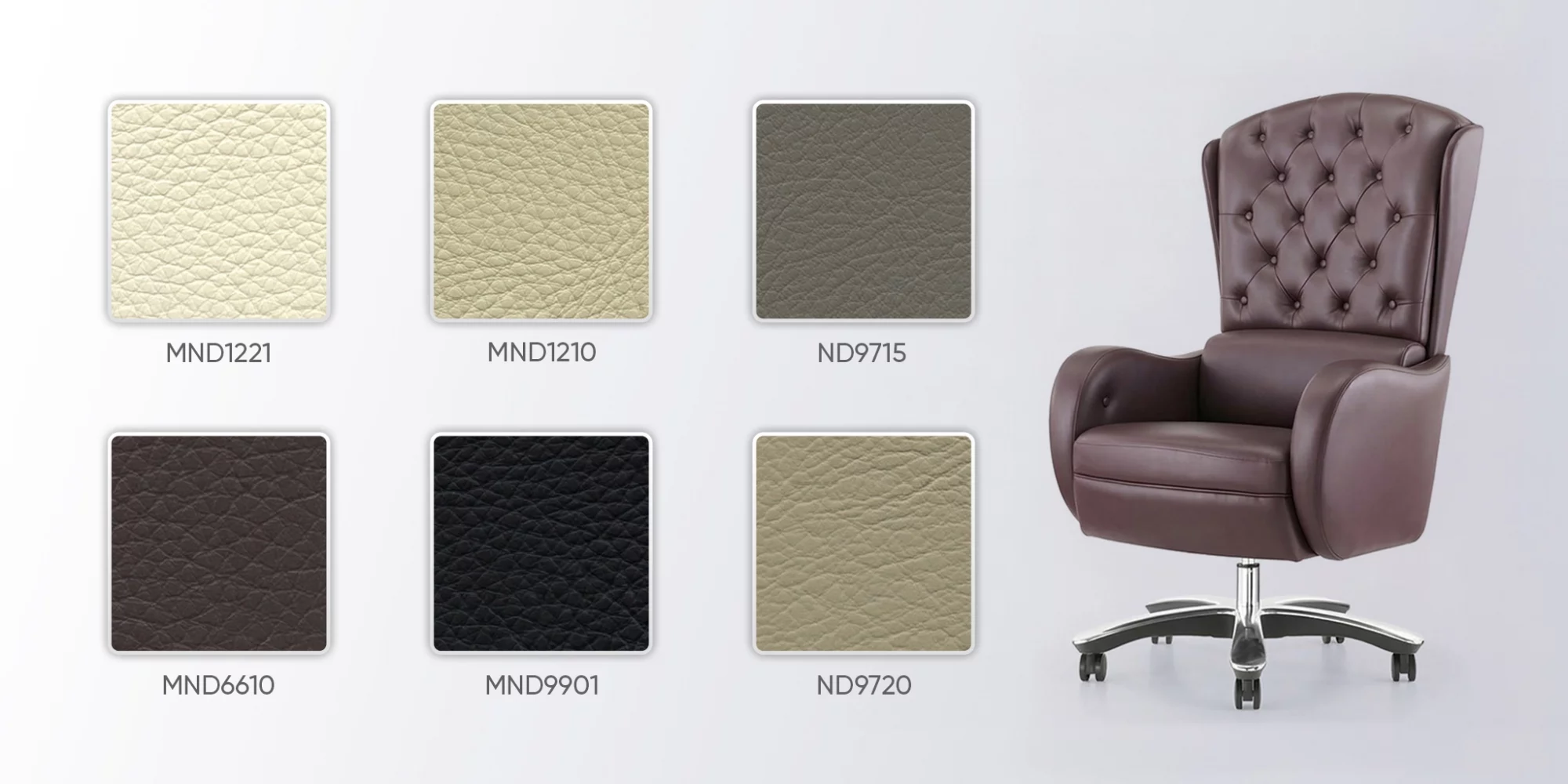 bảng m&agrave;u da ghế ngồi gi&aacute;m đốc no271a