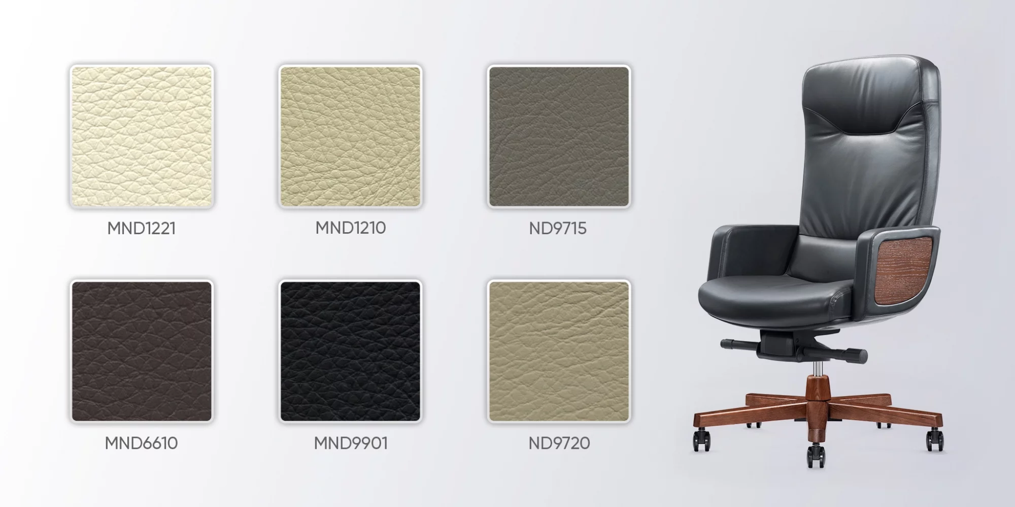 bảng m&agrave;u da ghế xoay gi&aacute;m đốc no634a