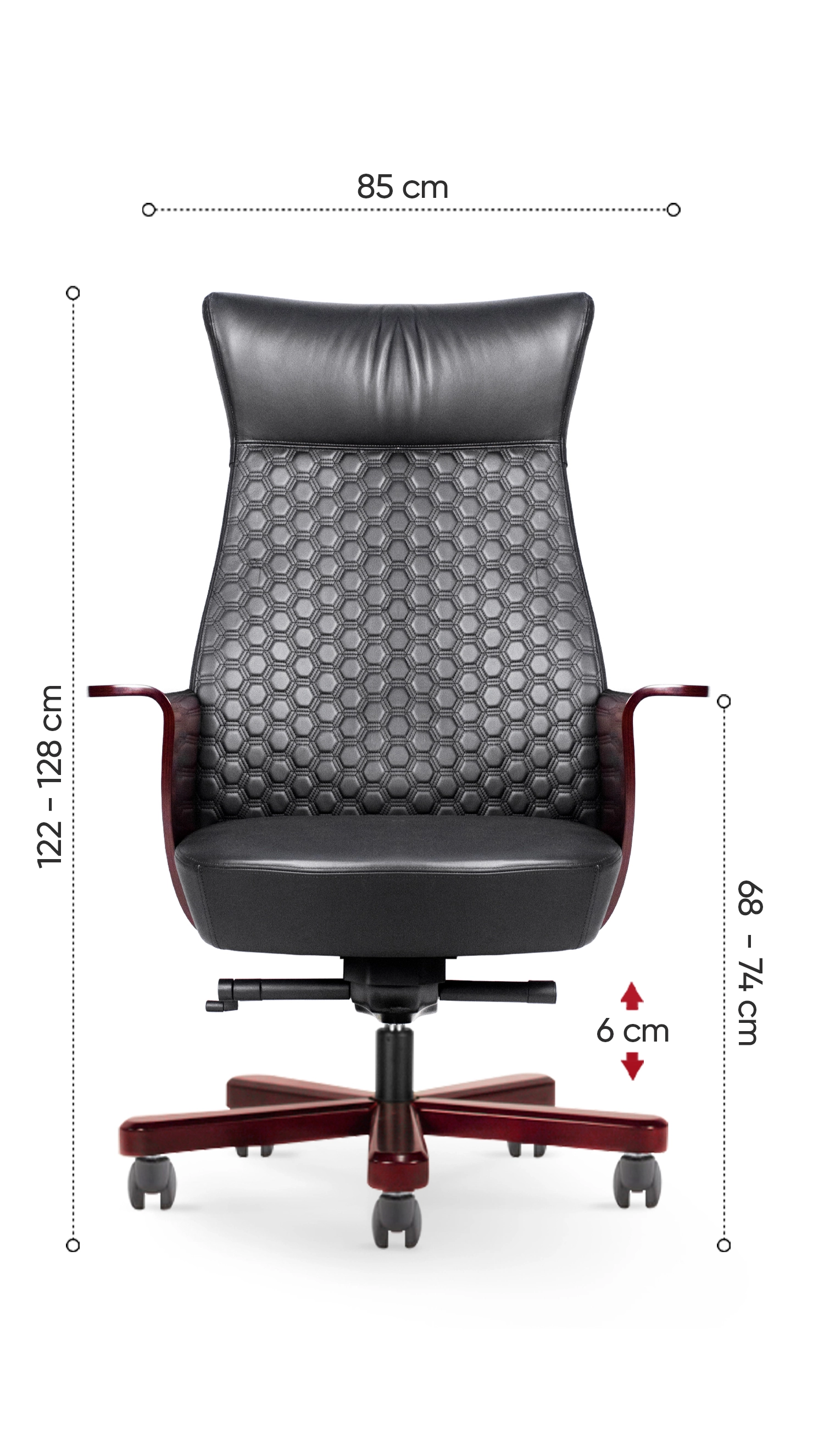 kích thước ghế giám đốc da thật no89a