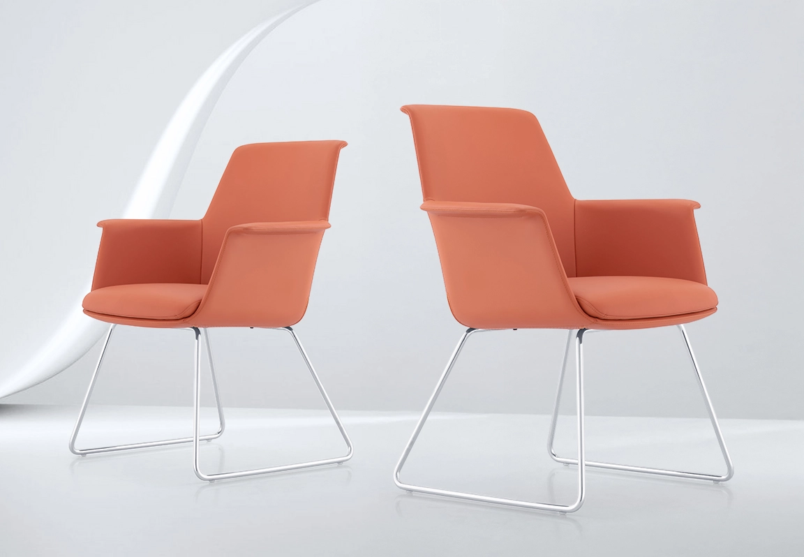 thiết kế ghế họp ch&acirc;n quỳ me022c-1