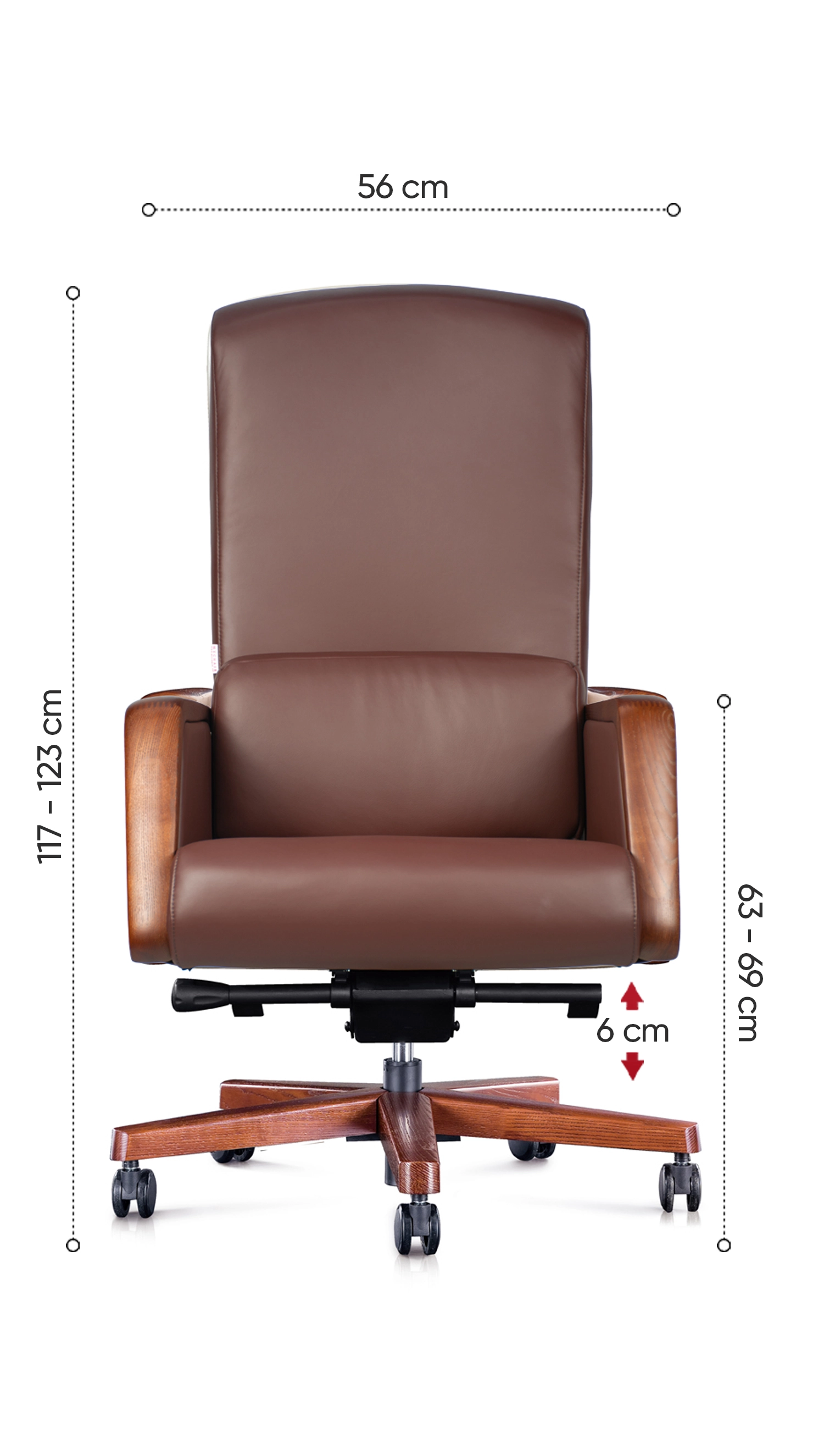 k&iacute;ch thước ghế da gi&aacute;m đốc cao cấp no533a