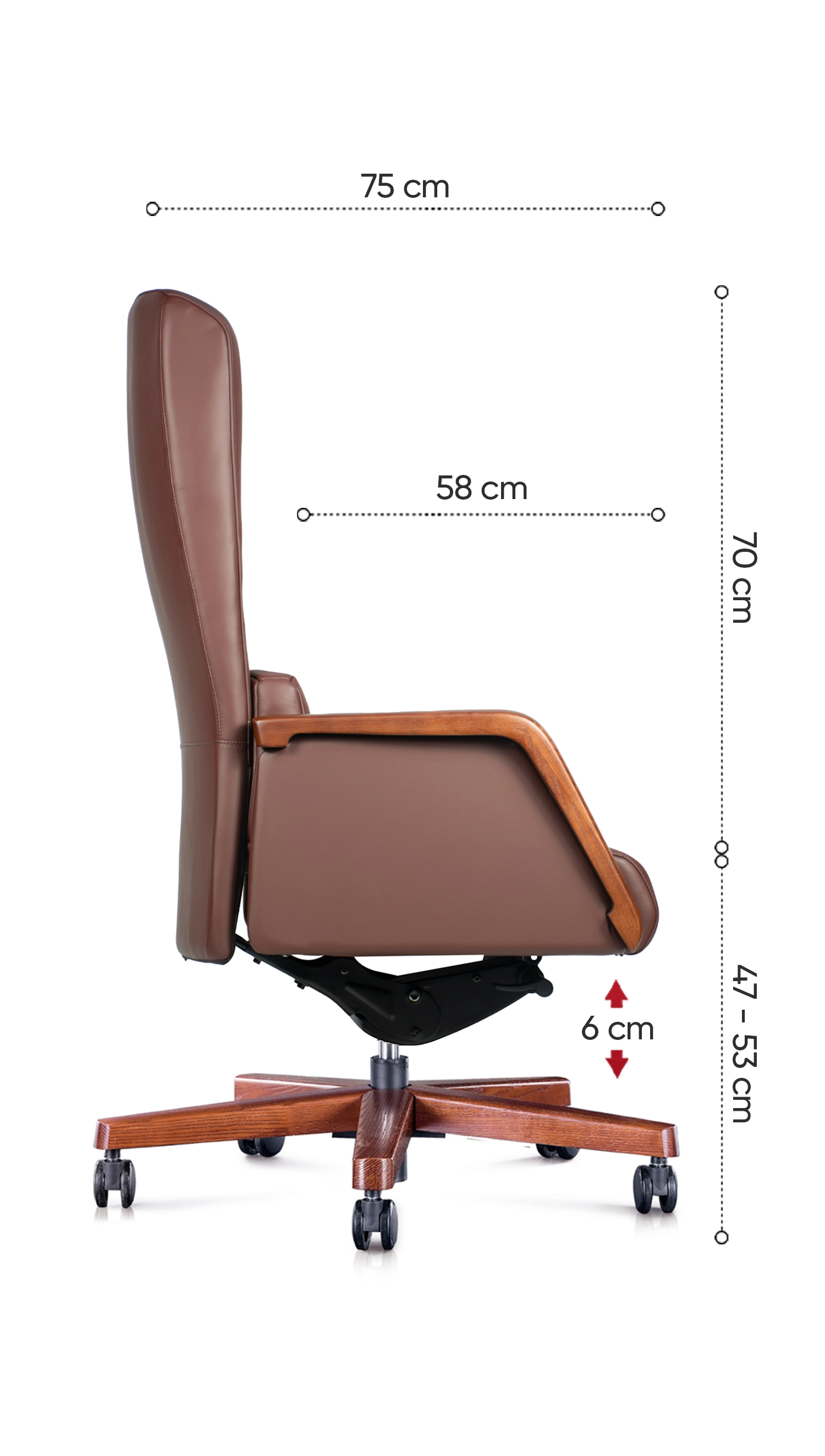 k&iacute;ch thước ghế da gi&aacute;m đốc cao cấp no533a