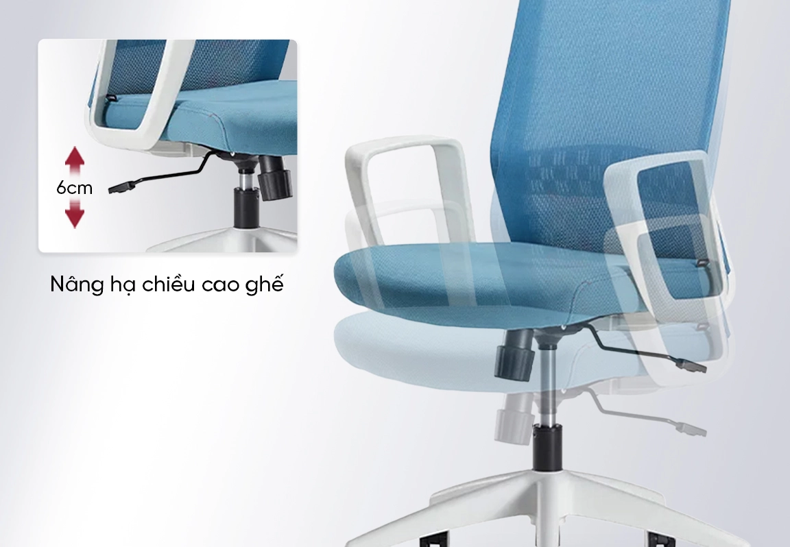 ghế xoay lưới lưng cao fm126bw