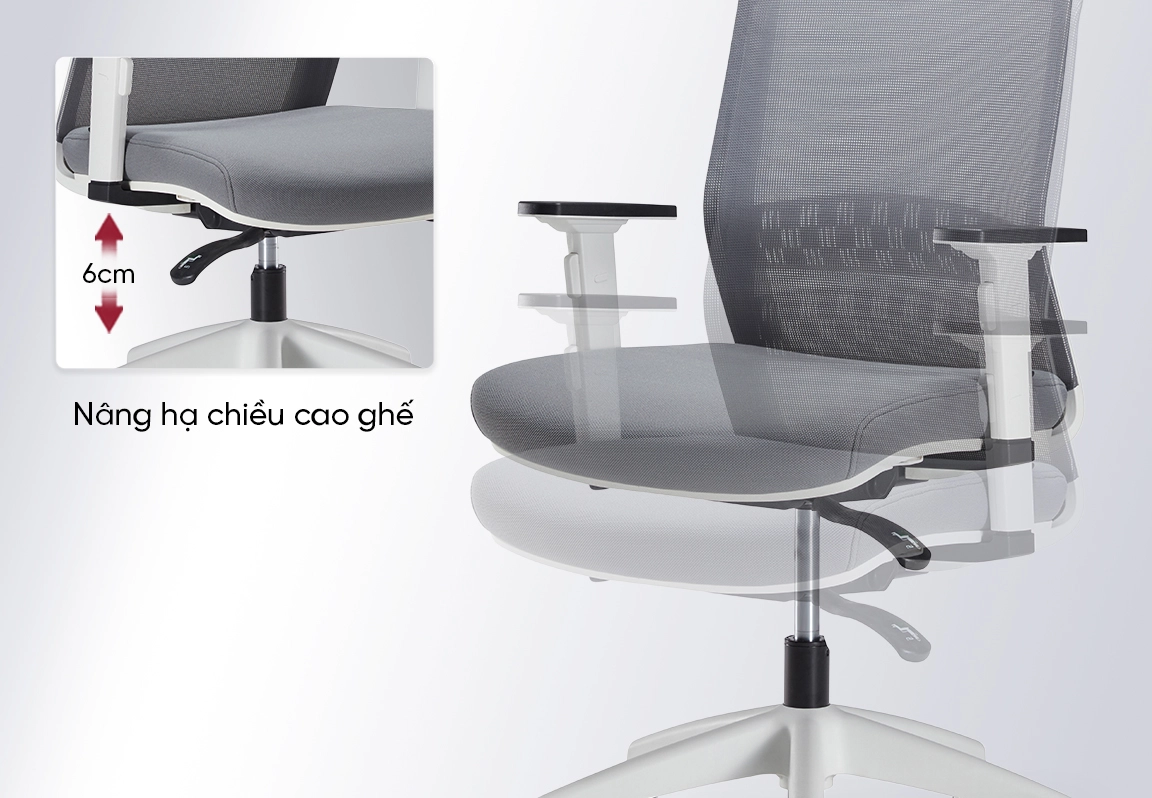 ghế lưới ch&acirc;n xoay fm126bw-1