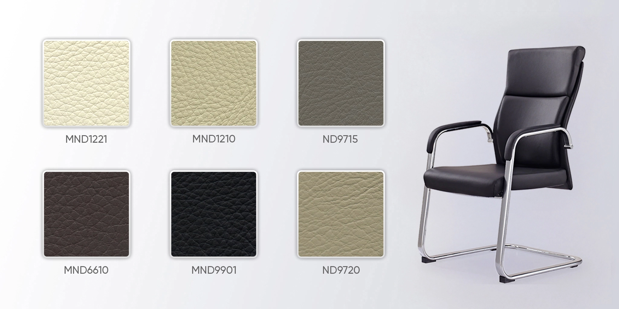 bảng m&agrave;u da ghế họp ch&acirc;n quỳ mo139c