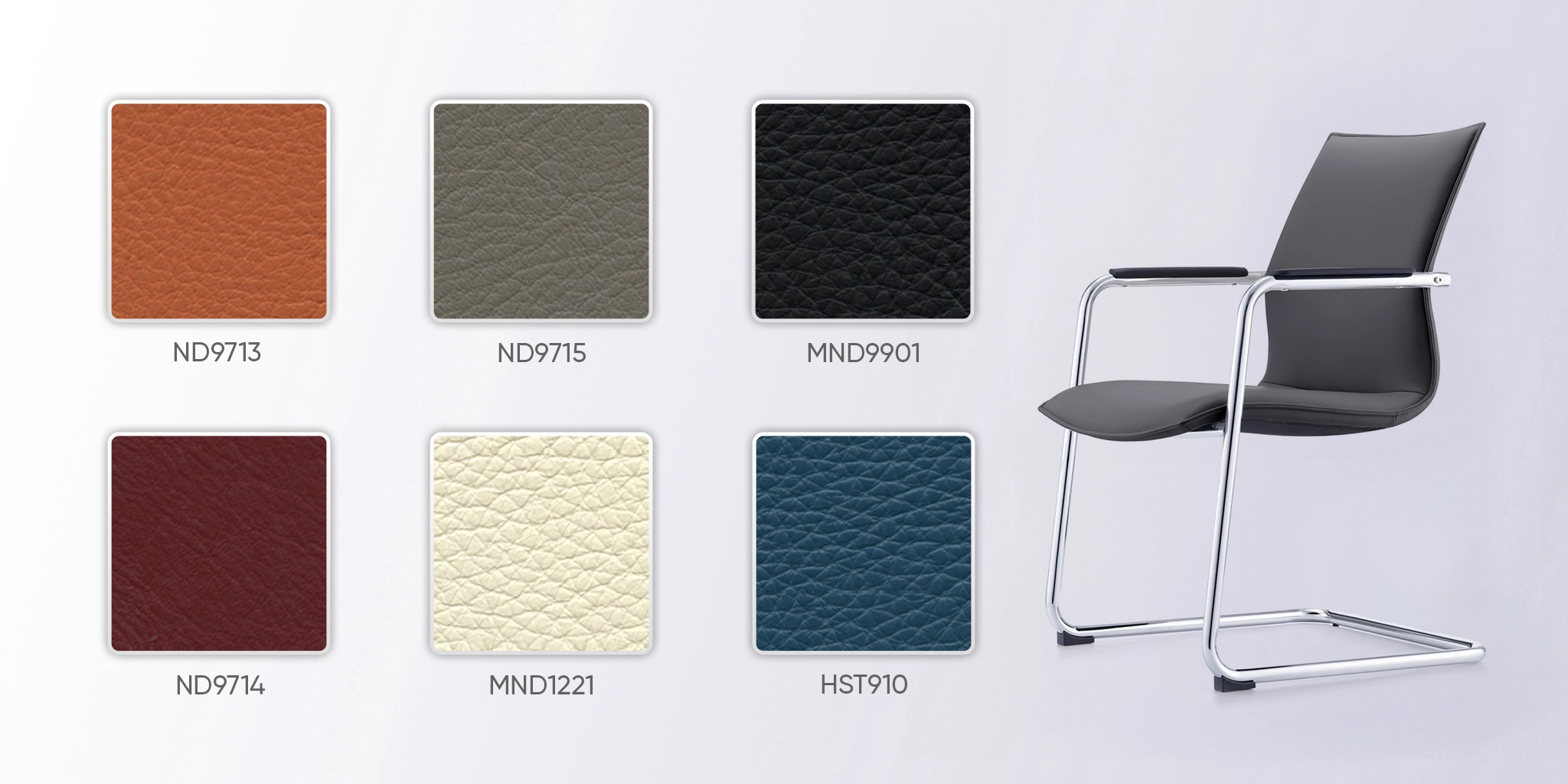 bảng m&agrave;u da ghế họp ch&acirc;n quỳ me424c