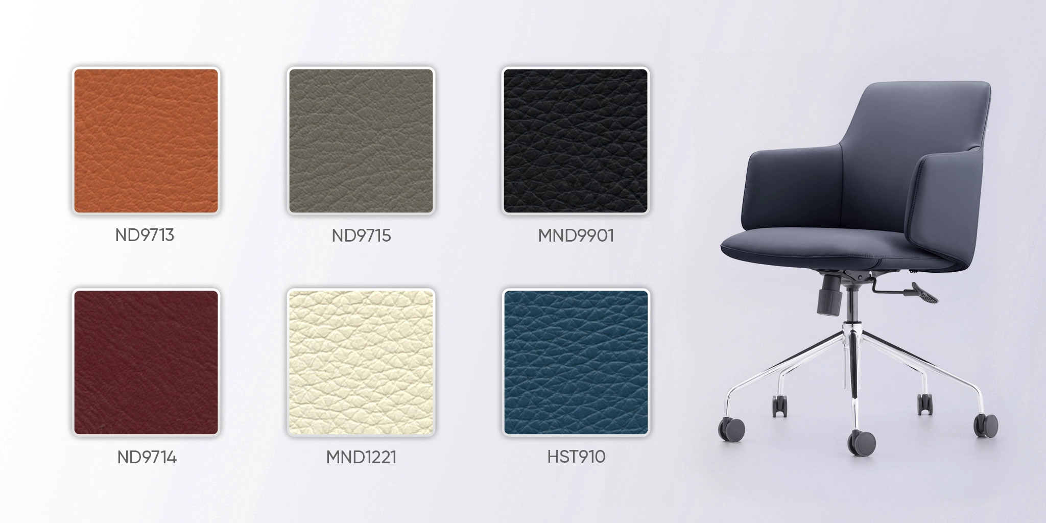 bảng m&agrave;u da ghế họp me427-1b