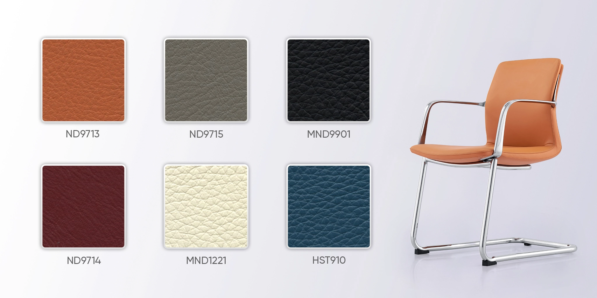 bảng màu da ghế họp chân cố định mo09c