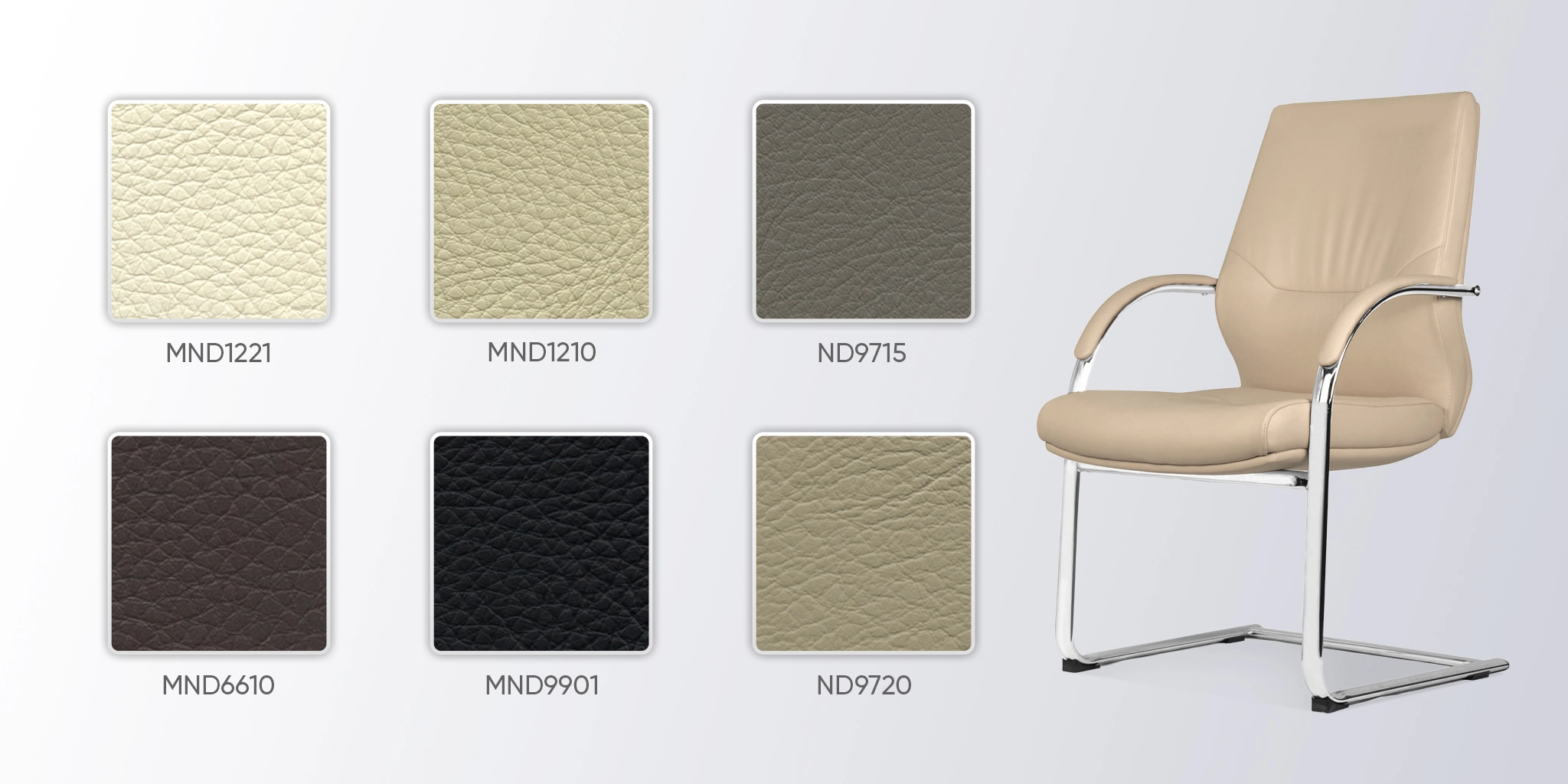 bảng màu da ghế họp chân quỳ mo820c